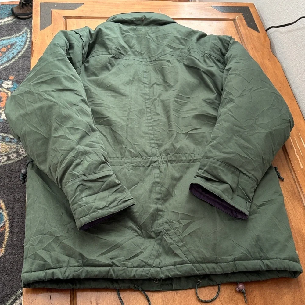 Cabela’s Down Green Quilted Coat with Brown Accents Size XL - Picture 9 of 14